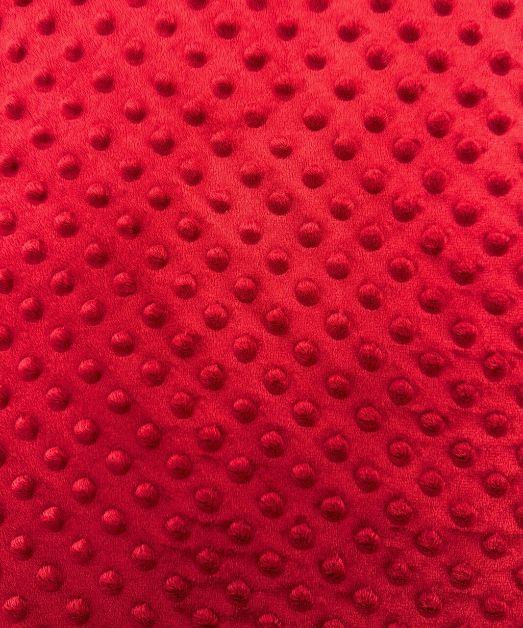 Red Minky Dot Fabric by the Yard, 60" Wide Ultra-Soft Plush Minky Fabric for Baby Blankets, Nursery Decor, Plush Toys & Sewing